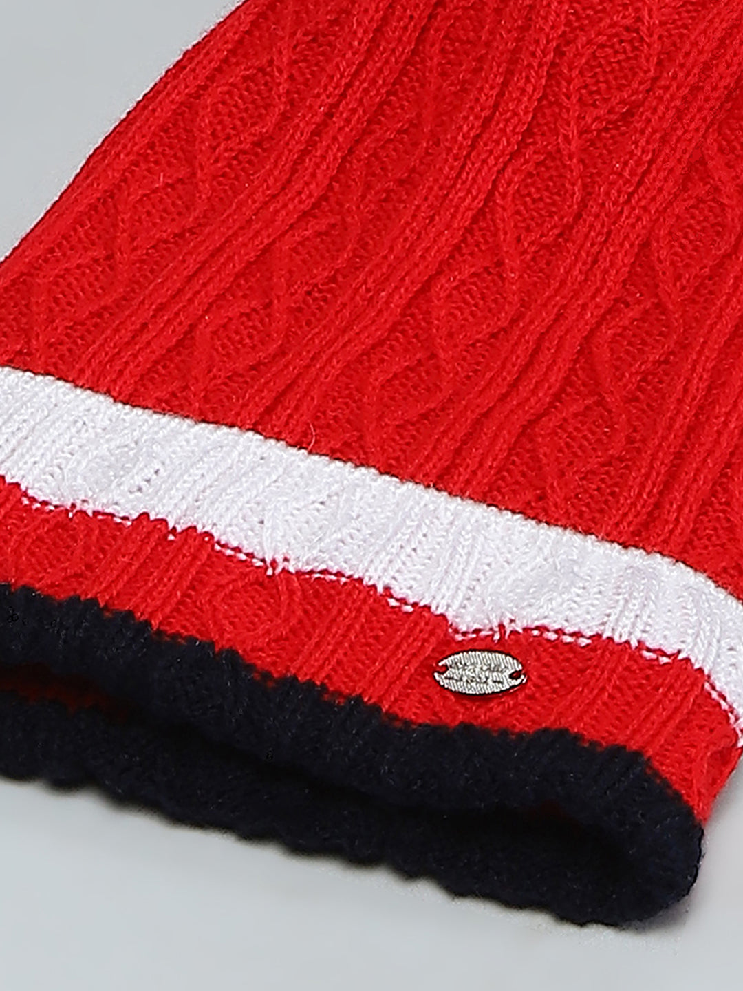 Kids Red Self Design Cap