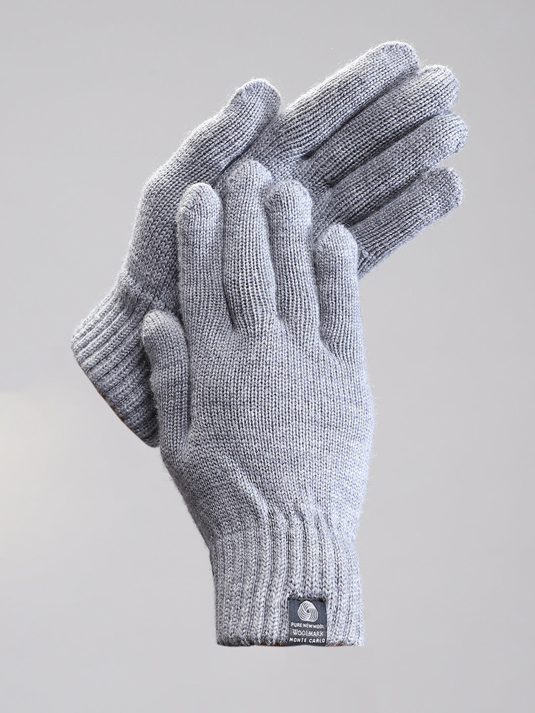 Men Grey Self Design Gloves