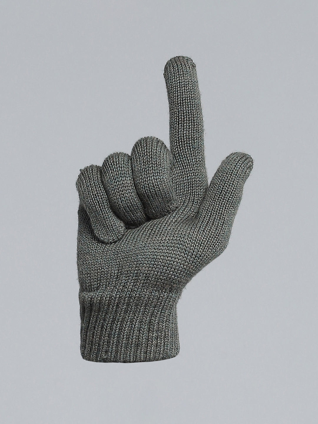 Men Olive Self Design Gloves