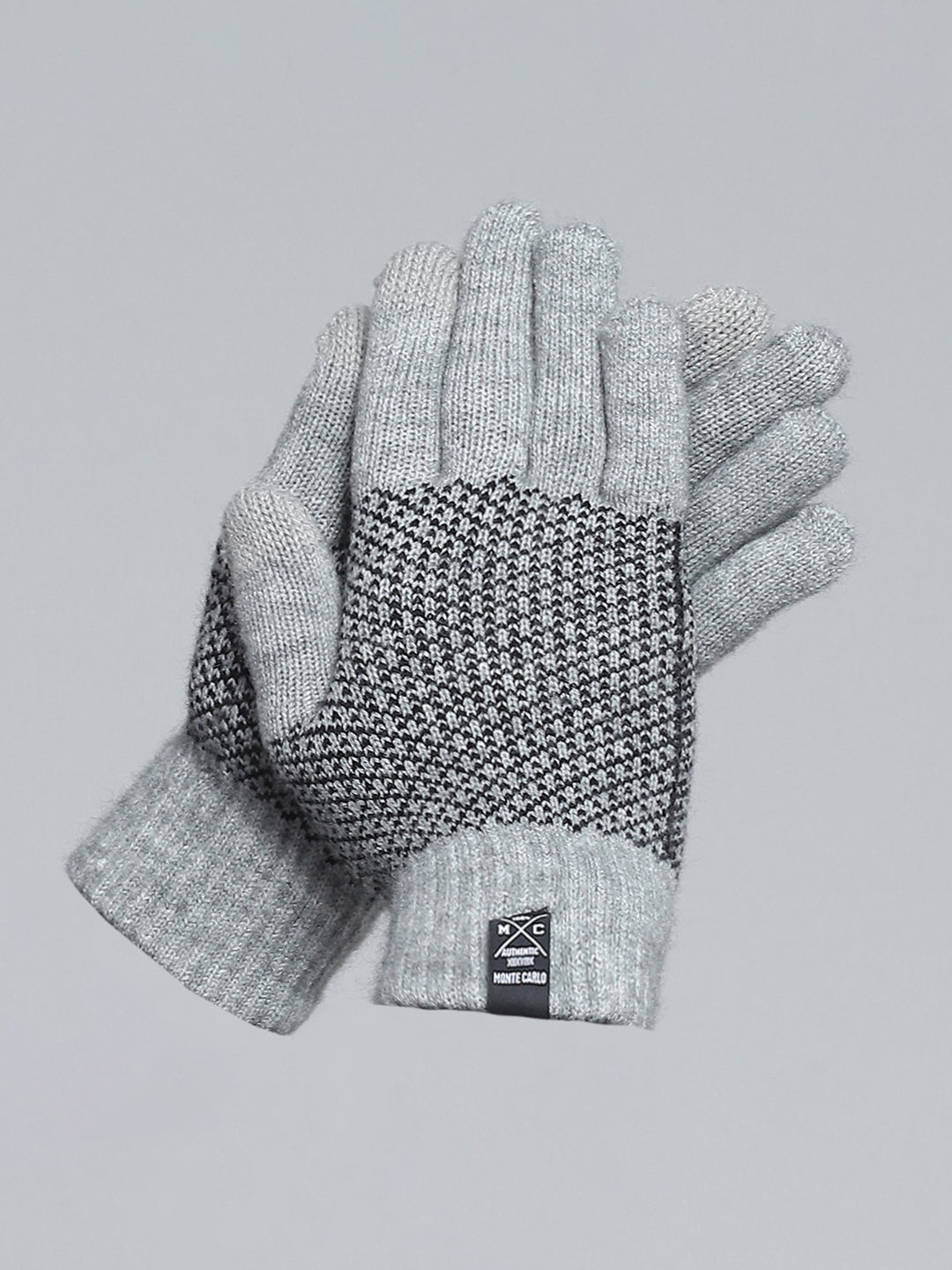 Men Grey Self Design Gloves