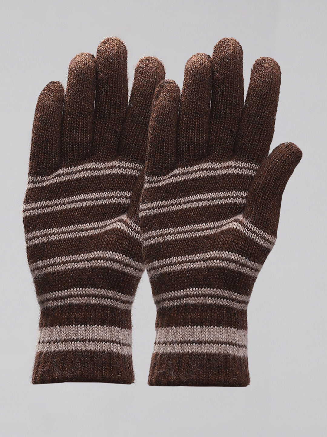 Men Brown Self Design Gloves