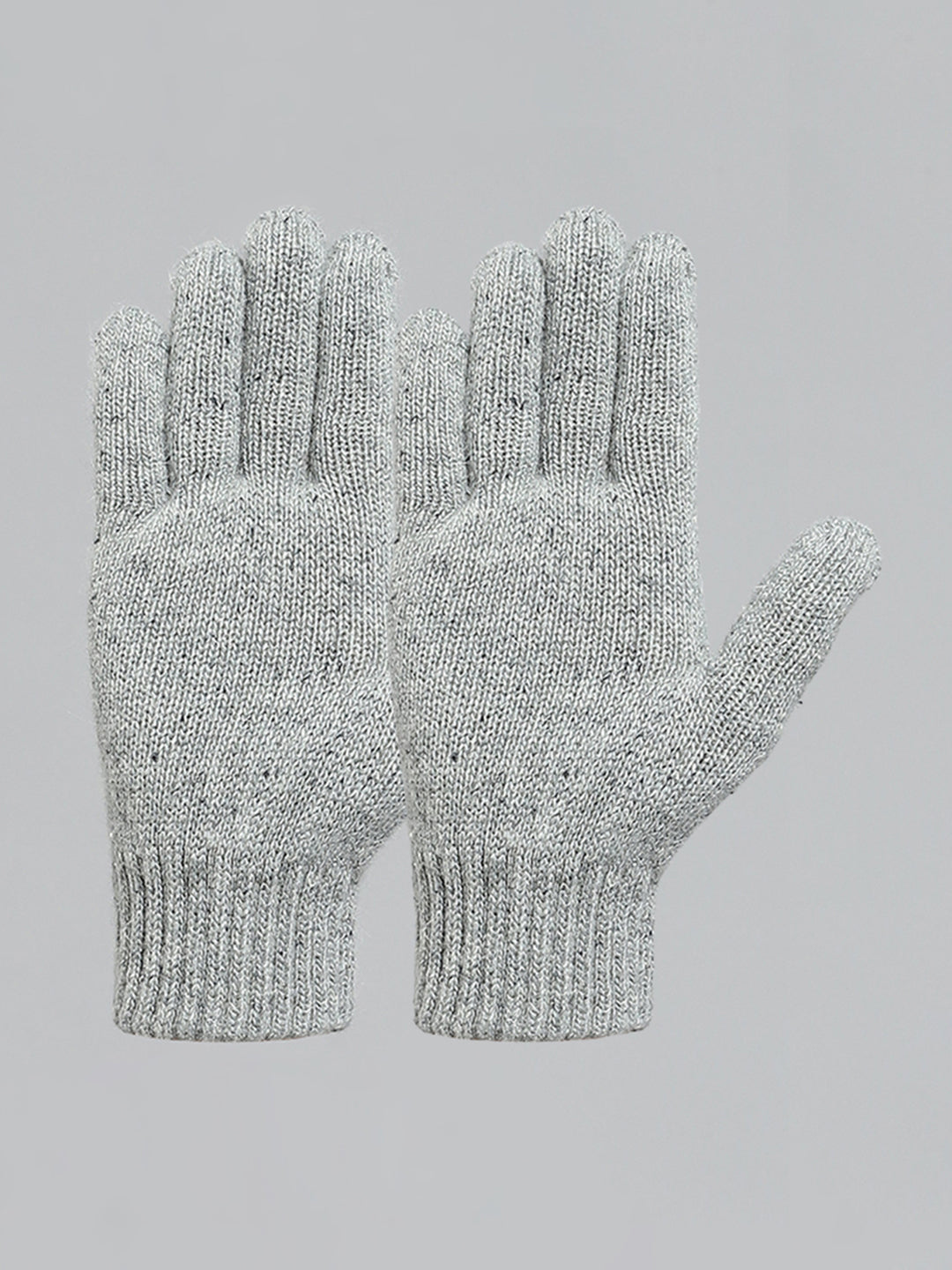 Men Grey Solid Gloves