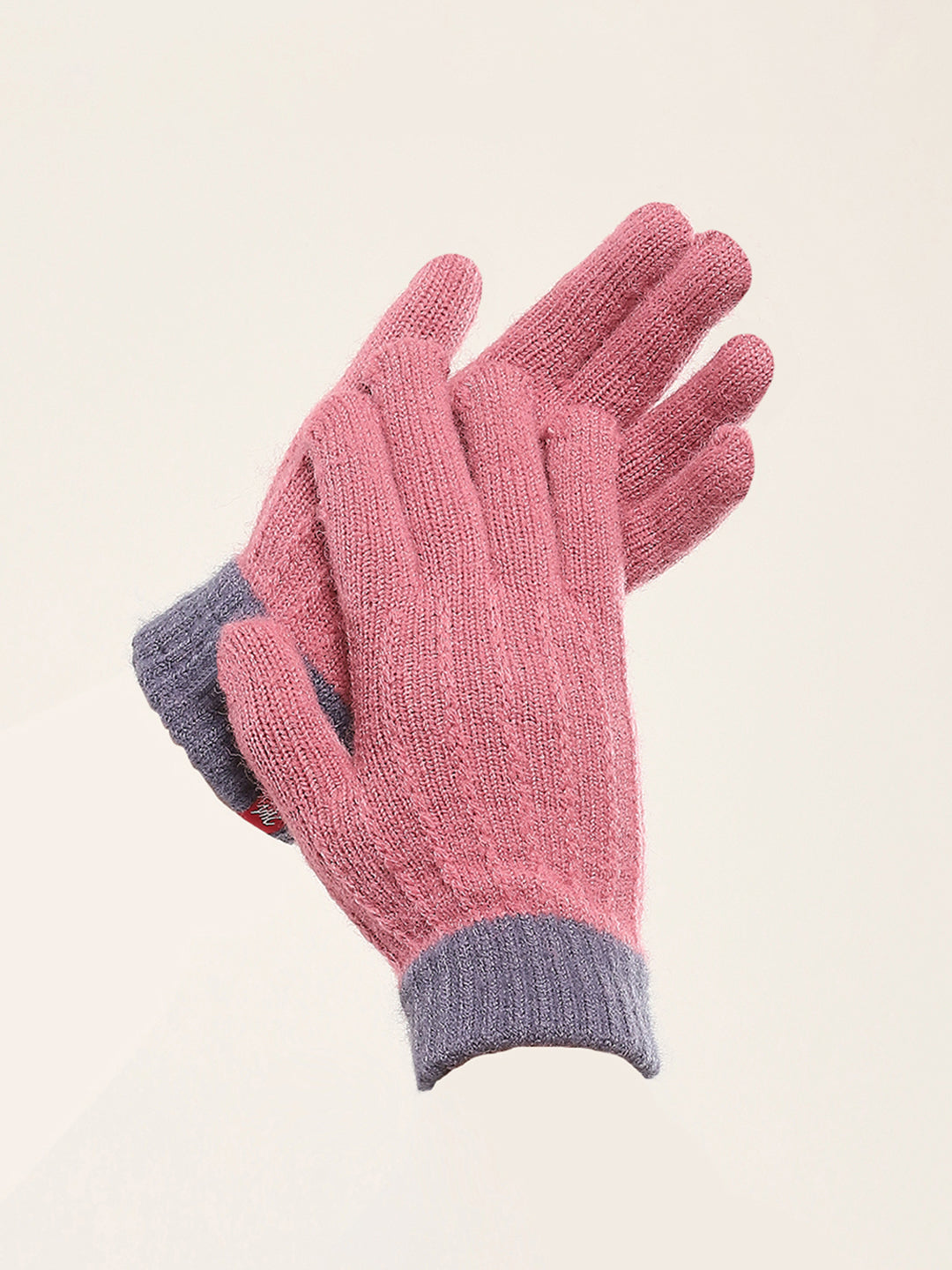 Women Pink Self Design Gloves