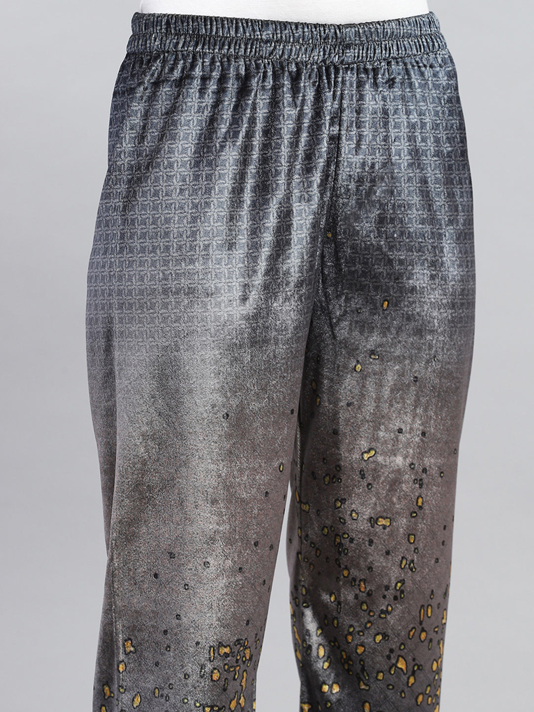 Women Blue Printed Round Neck Full Sleeve Kurti Set