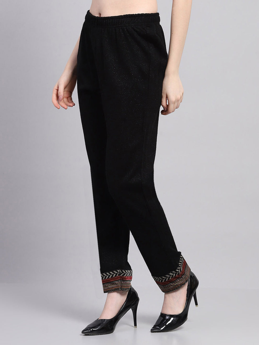 Women Black Designer Round Neck Full Sleeve 3 Pc Kurtis Set for Winter
