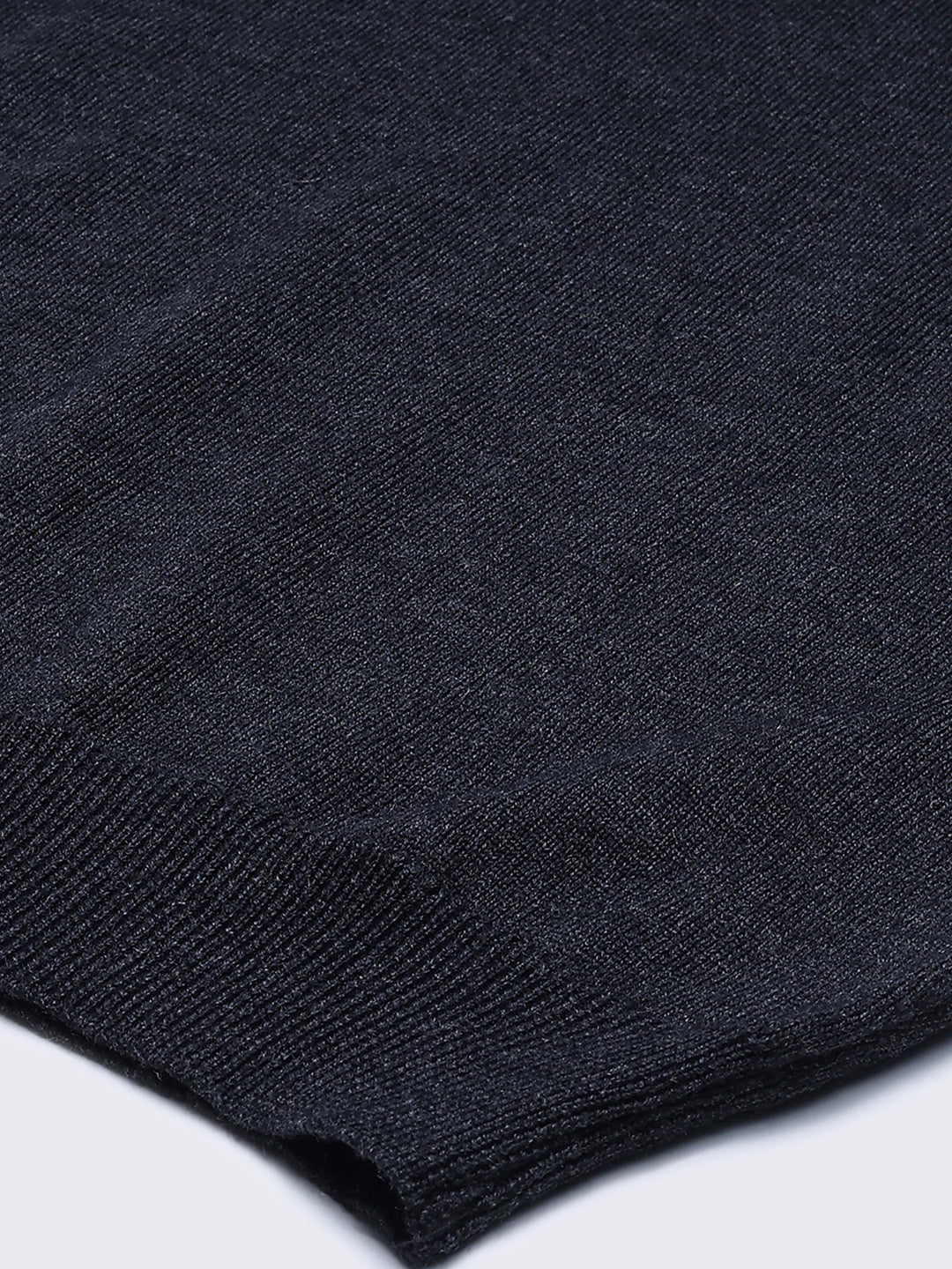 Men Dark Grey Solid V Neck Sleeveless Sweater