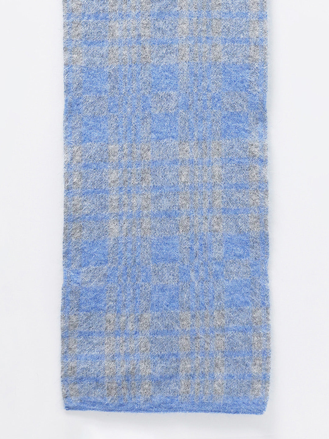 Men Blue Self Design Angoora Muffler