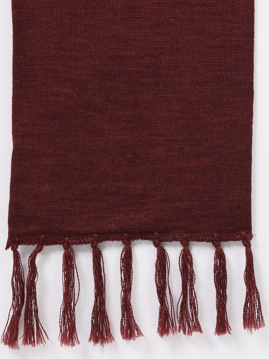 Men Maroon Solid Pure Wool Muffler