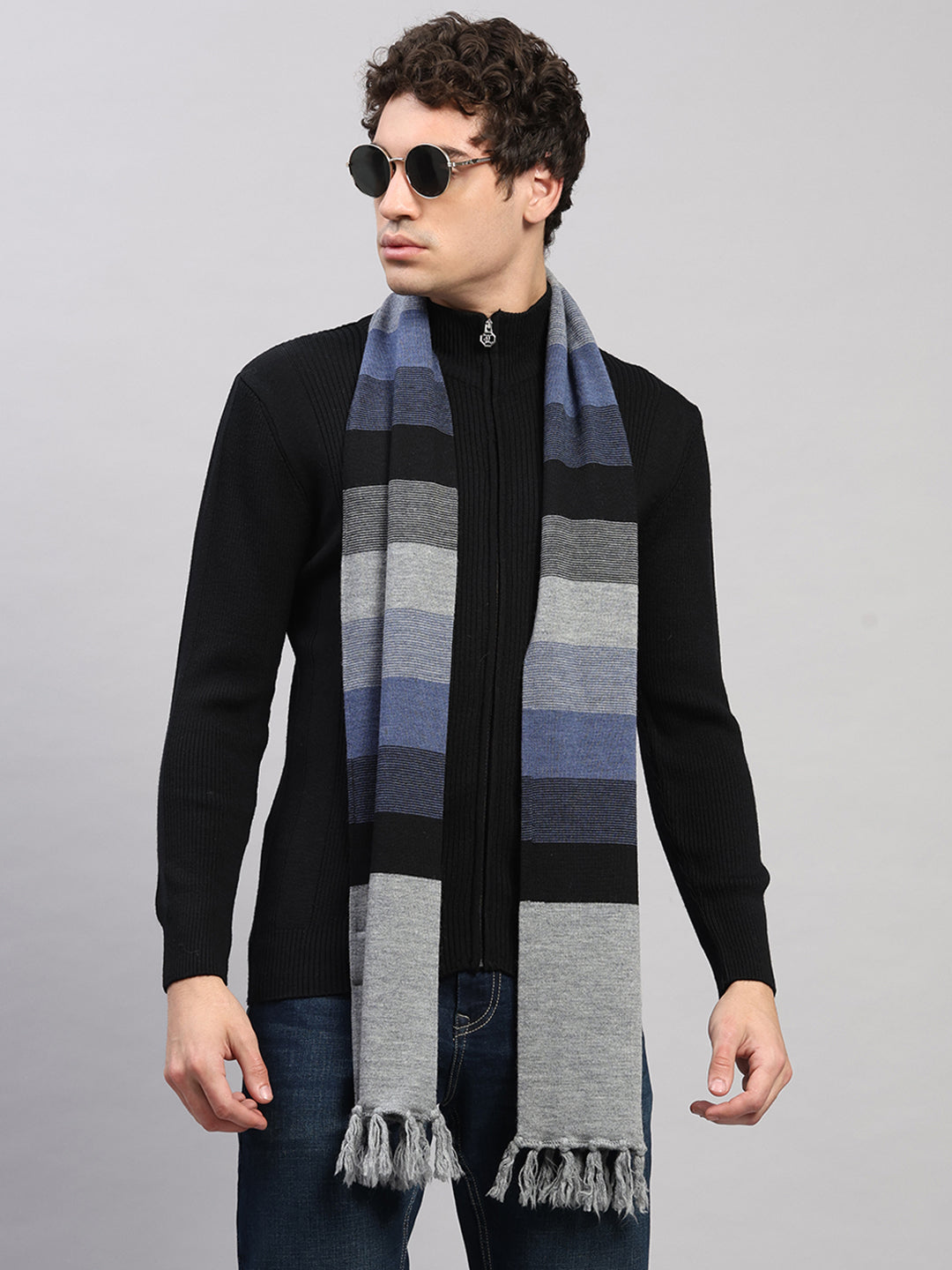 Men Multicolor Printed Pure Wool Muffler