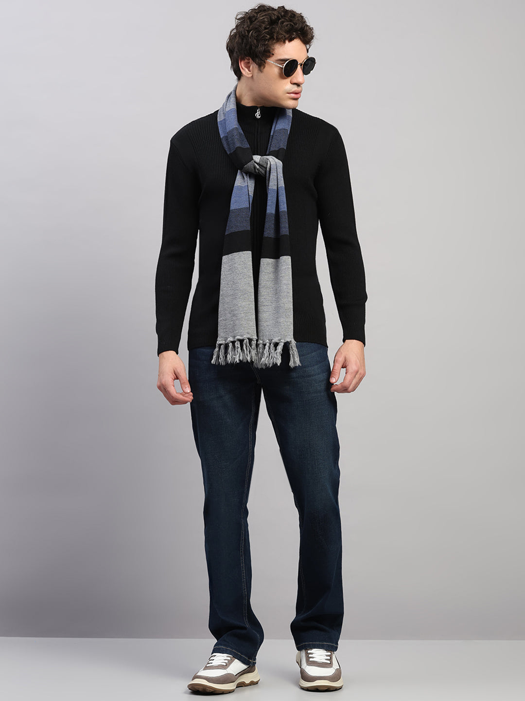 Men Multicolor Printed Pure Wool Muffler