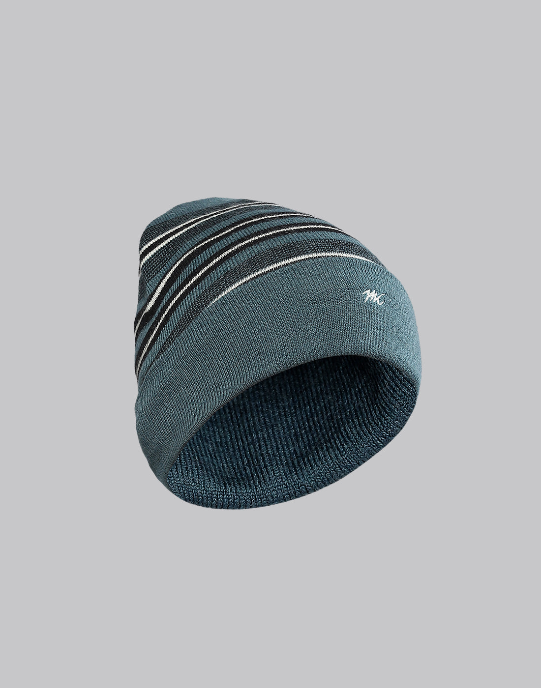 Men Green Printed Pure Wool Cap