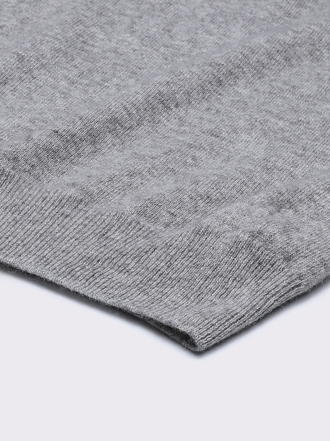 Men Grey Solid V Neck Sleeveless Sweater