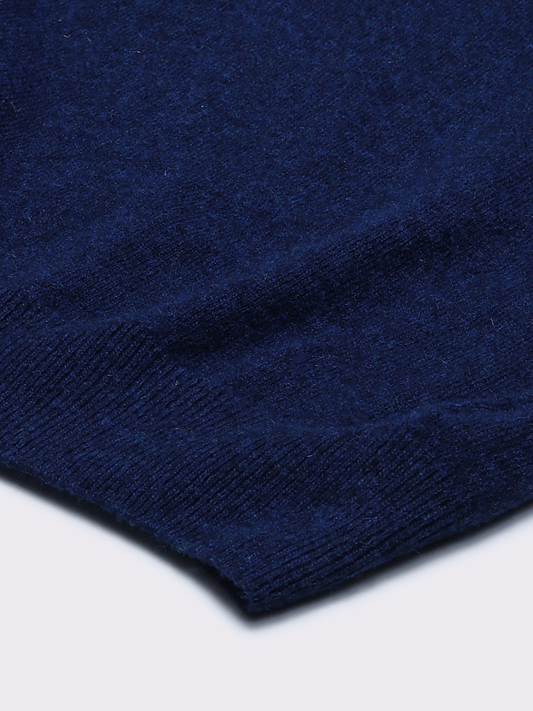 Men Blue Solid V Neck Sleeveless Sweater