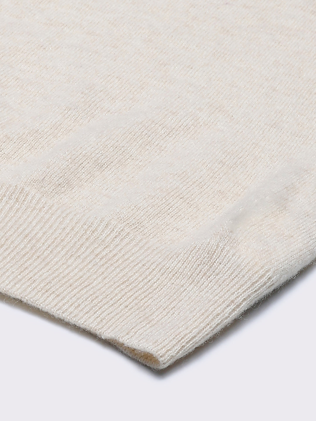 Men Cream Solid V Neck Sleeveless Sweater