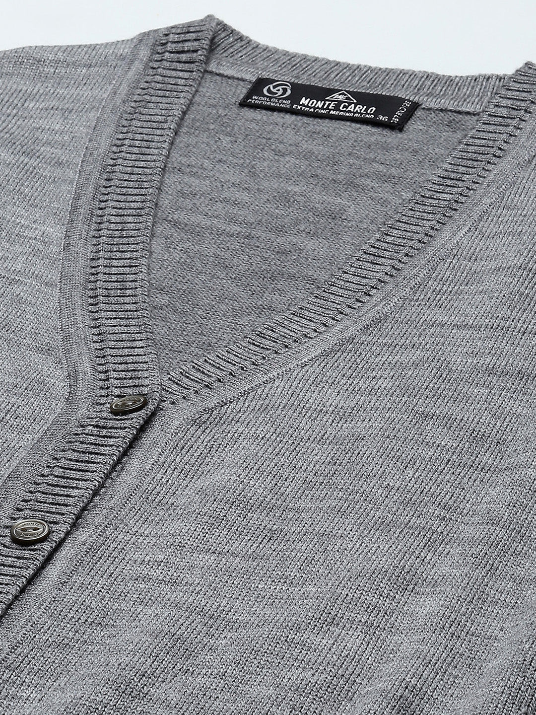 Women Grey Solid V Neck Sleeveless Cardigan