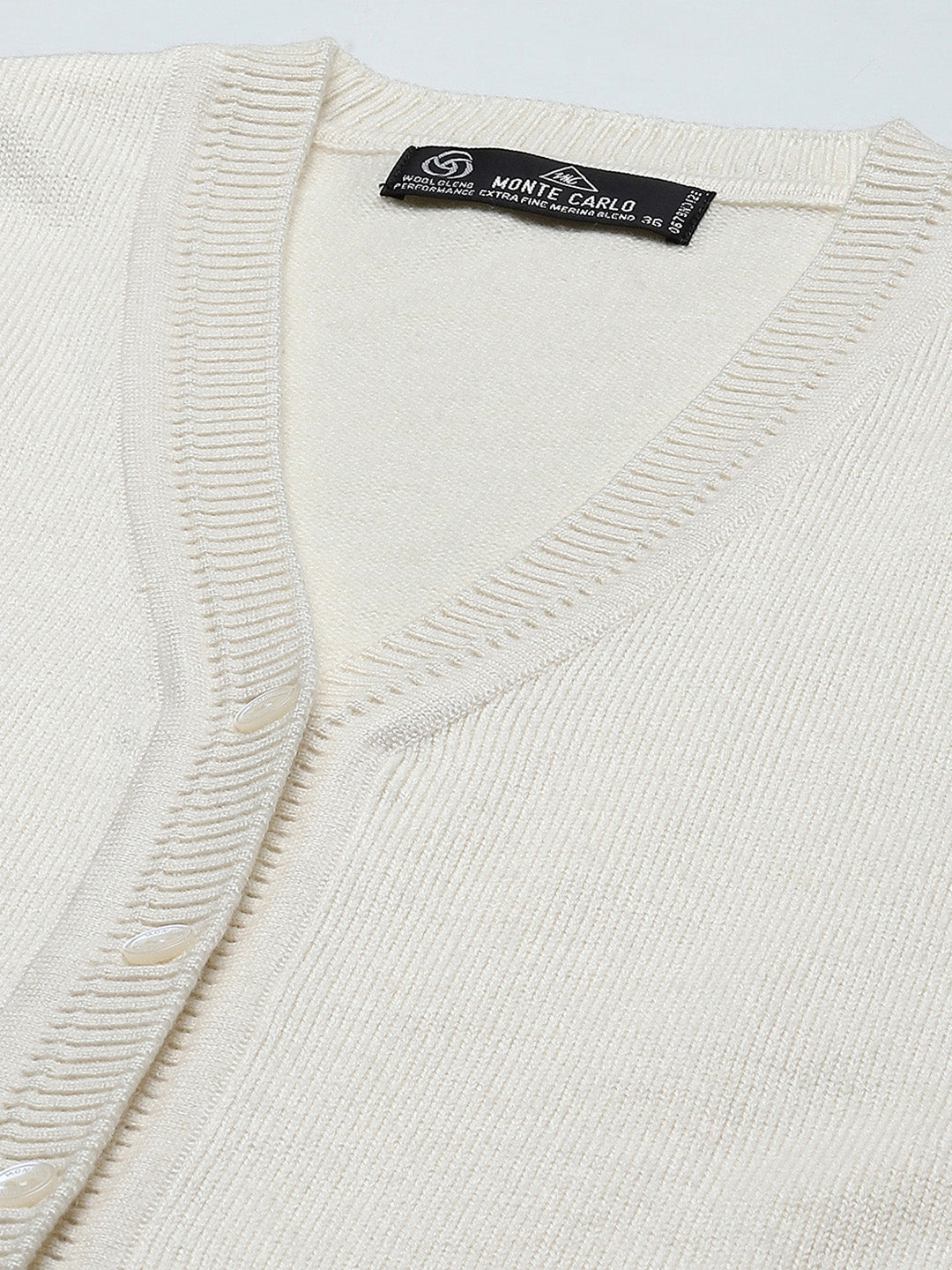 Women Cream Solid V Neck Sleeveless Cardigan