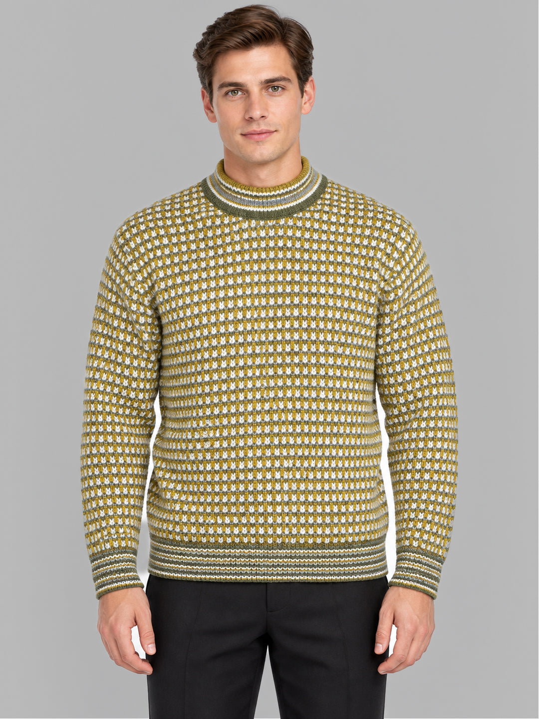 Men Green Designer Turtle Neck Full Sleeve Pullover