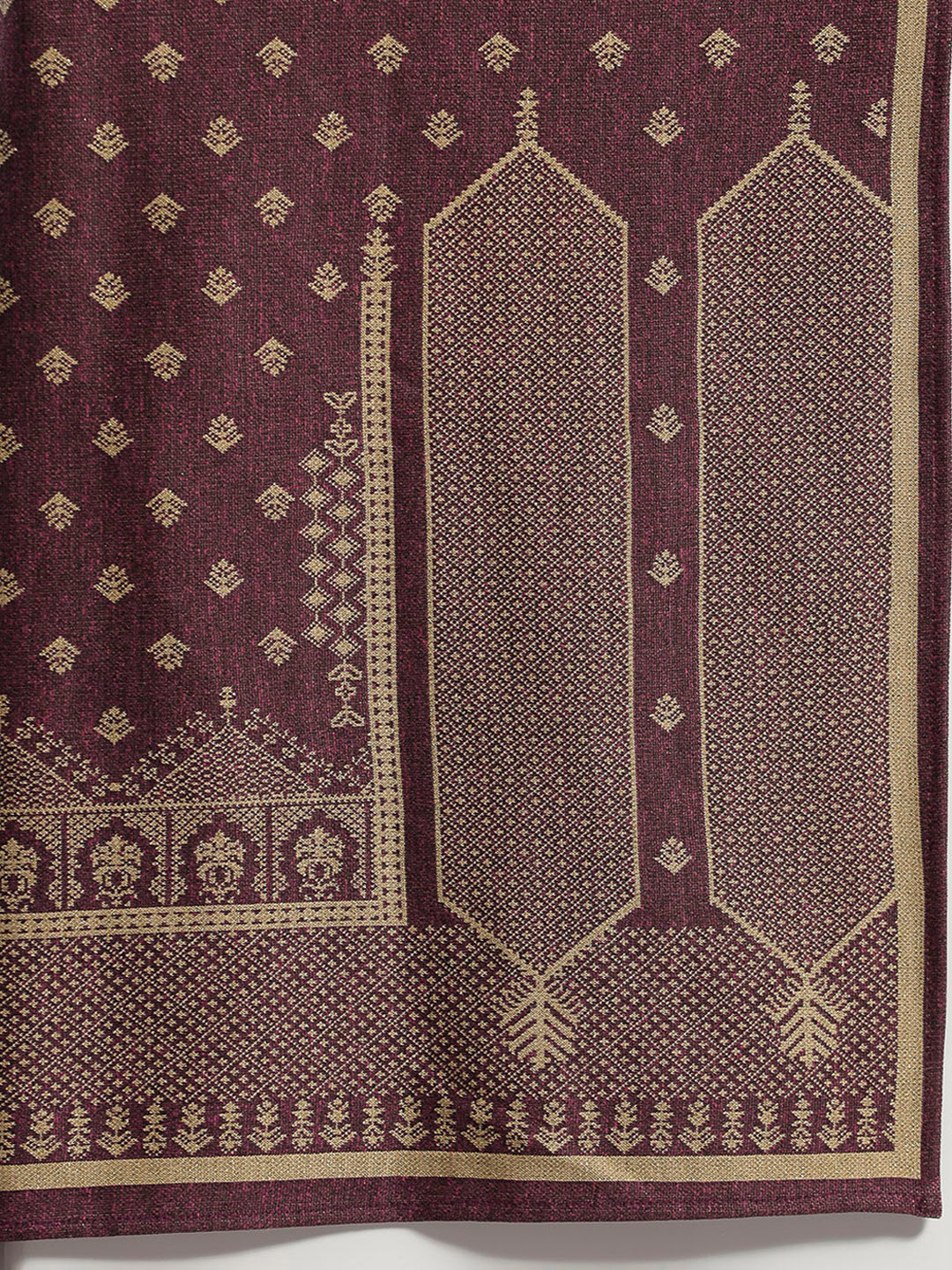 Women Brown Printed Round Neck Full Sleeve 3 Pc Kurti Set for Winter