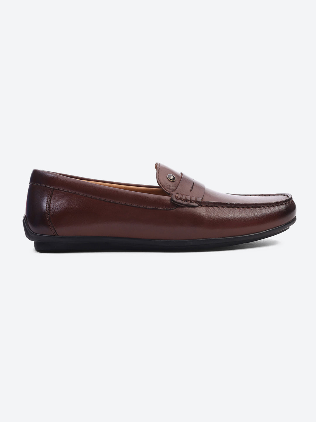Men Brown Slip on Genuine Leather Loafers