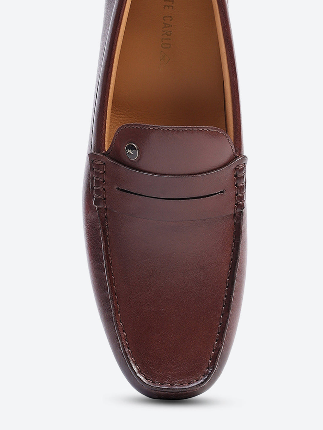 Men Brown Slip on Genuine Leather Loafers