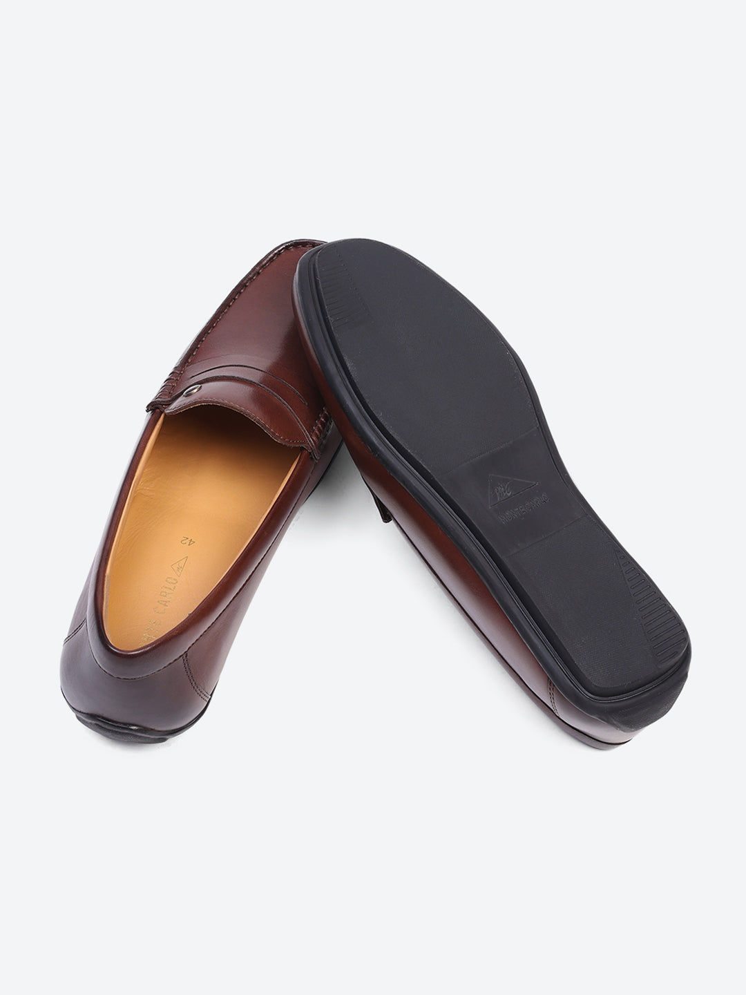 Men Brown Slip on Genuine Leather Loafers