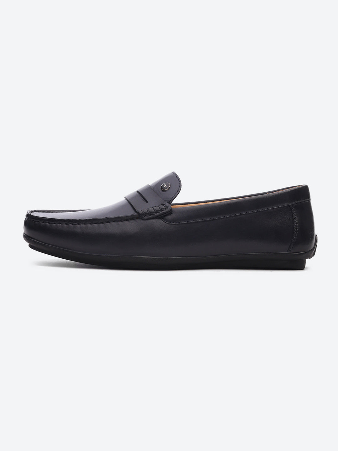 Men Navy Blue Slip on Genuine Leather Loafers
