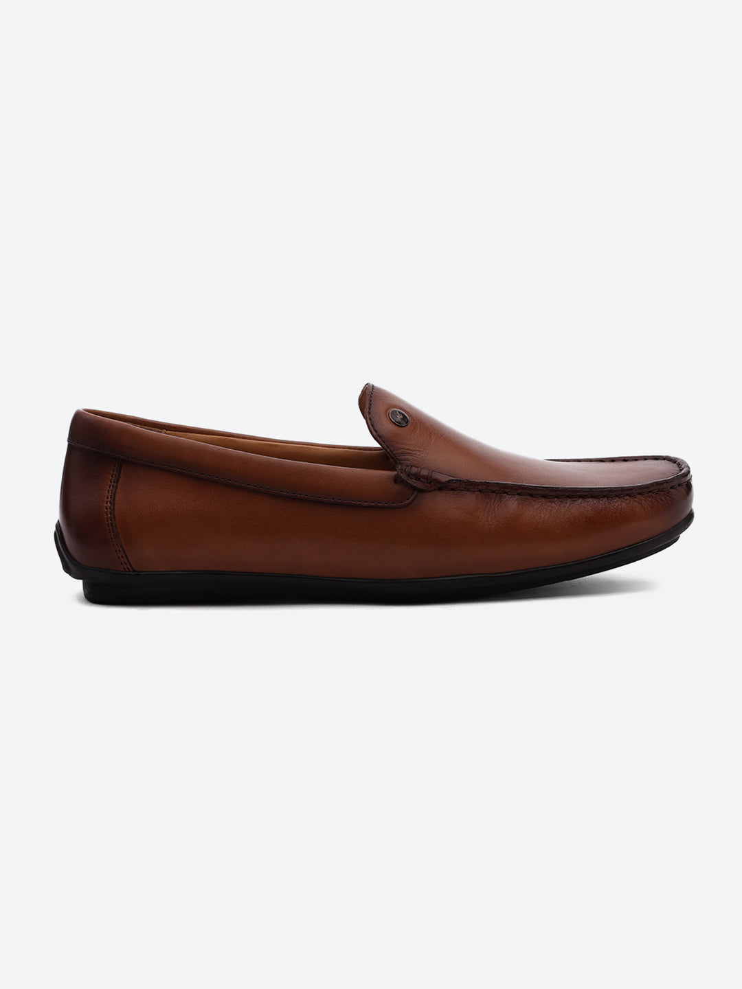 Men Tan Slip on Genuine Leather Loafers