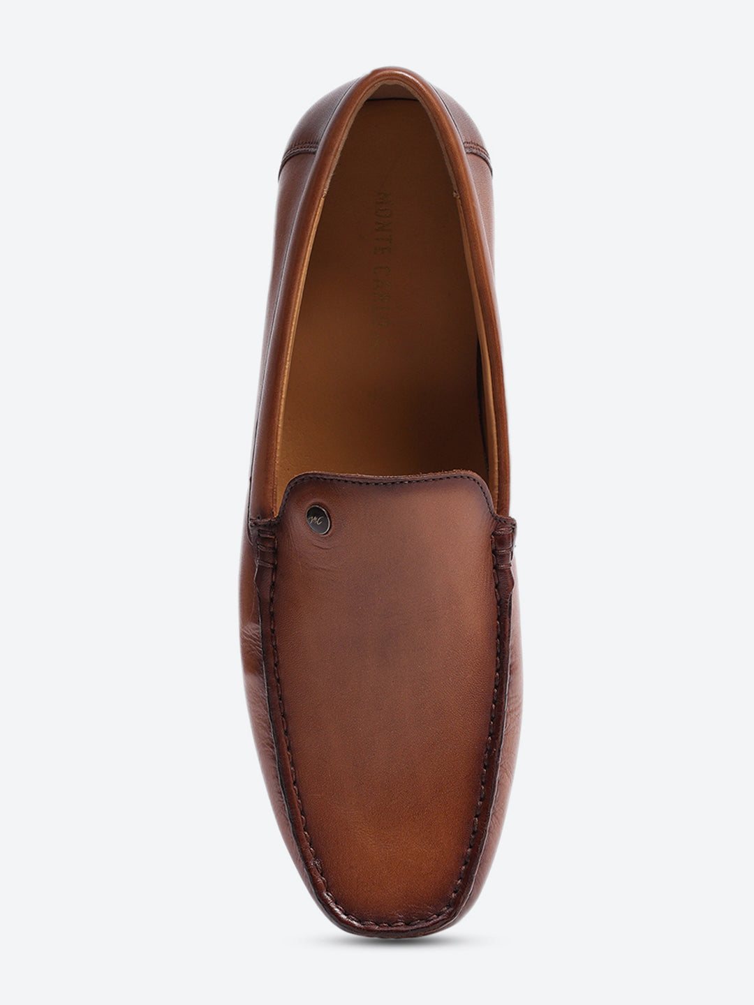 Men Tan Slip on Genuine Leather Loafers
