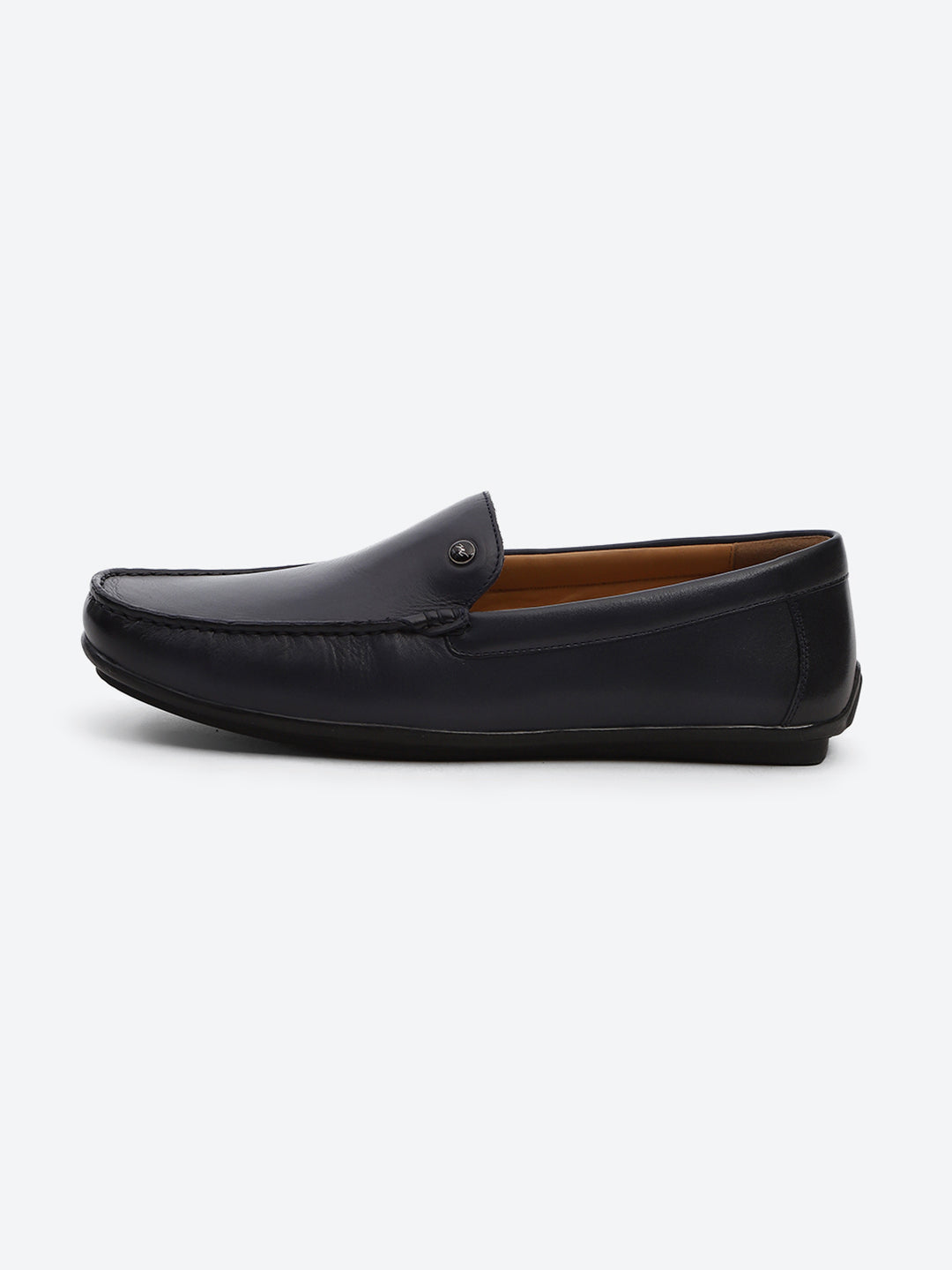 Men Dark Blue Slip on Genuine Leather Loafers
