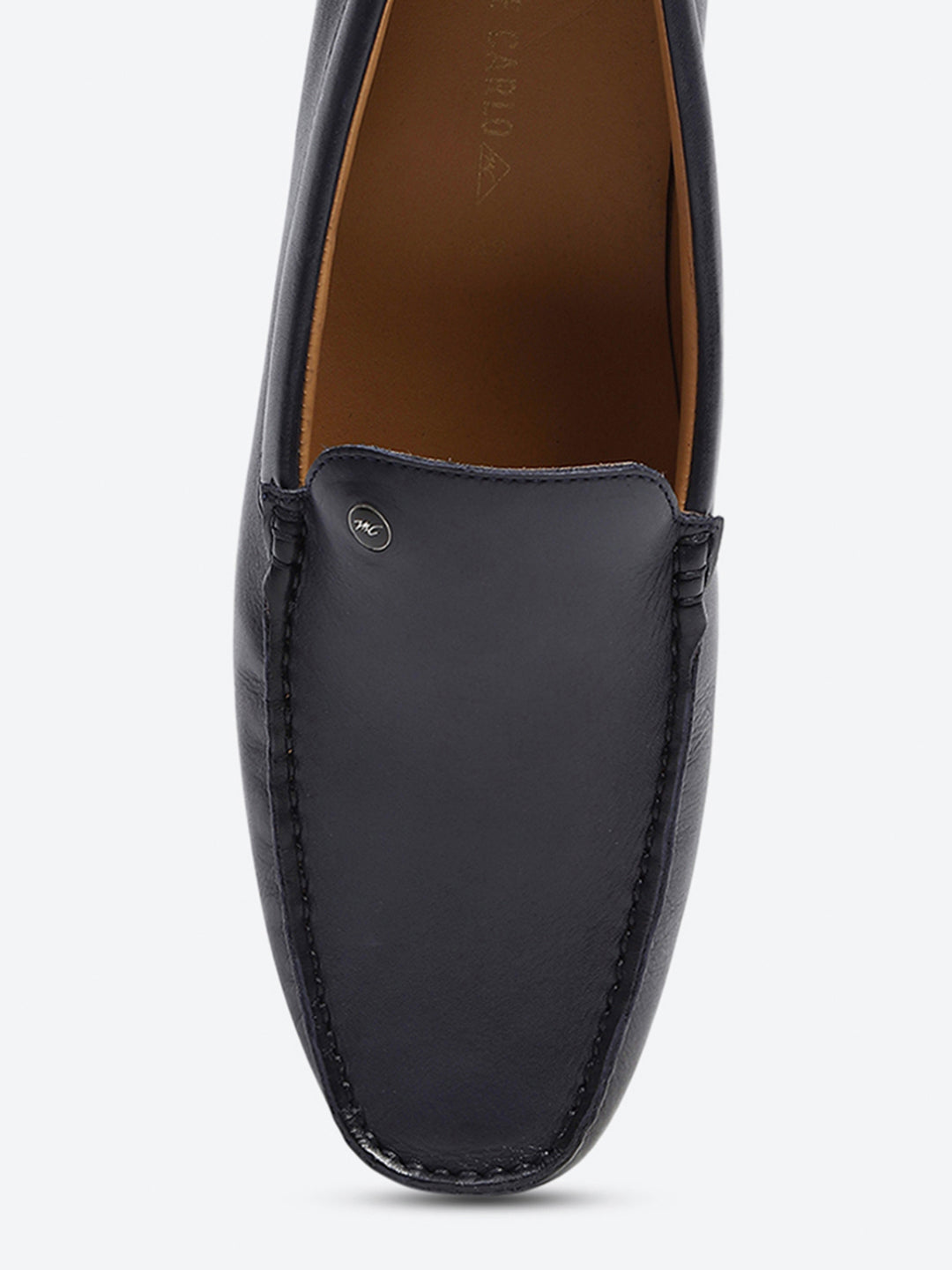 Men Dark Blue Slip on Genuine Leather Loafers