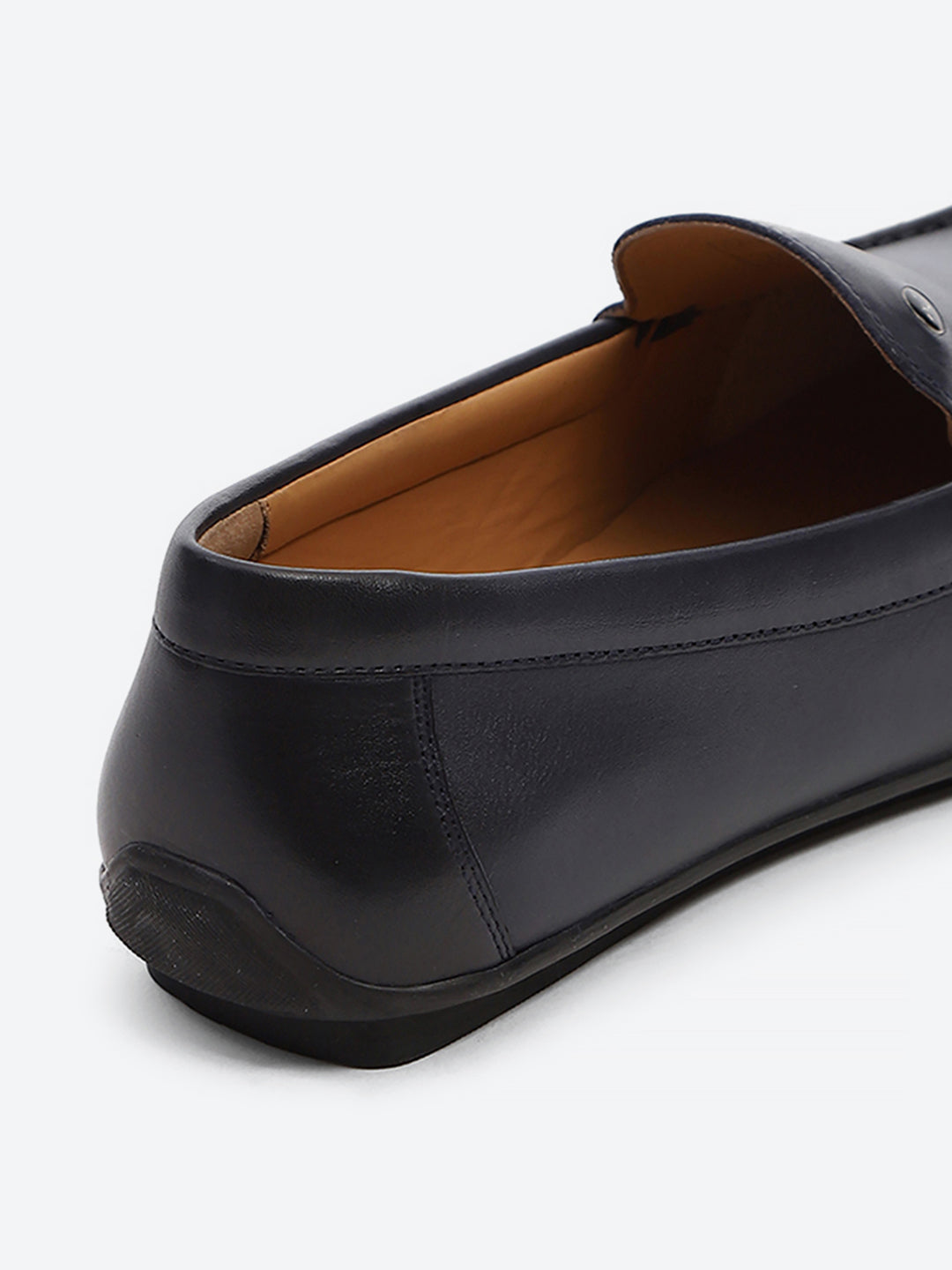 Men Dark Blue Slip on Genuine Leather Loafers