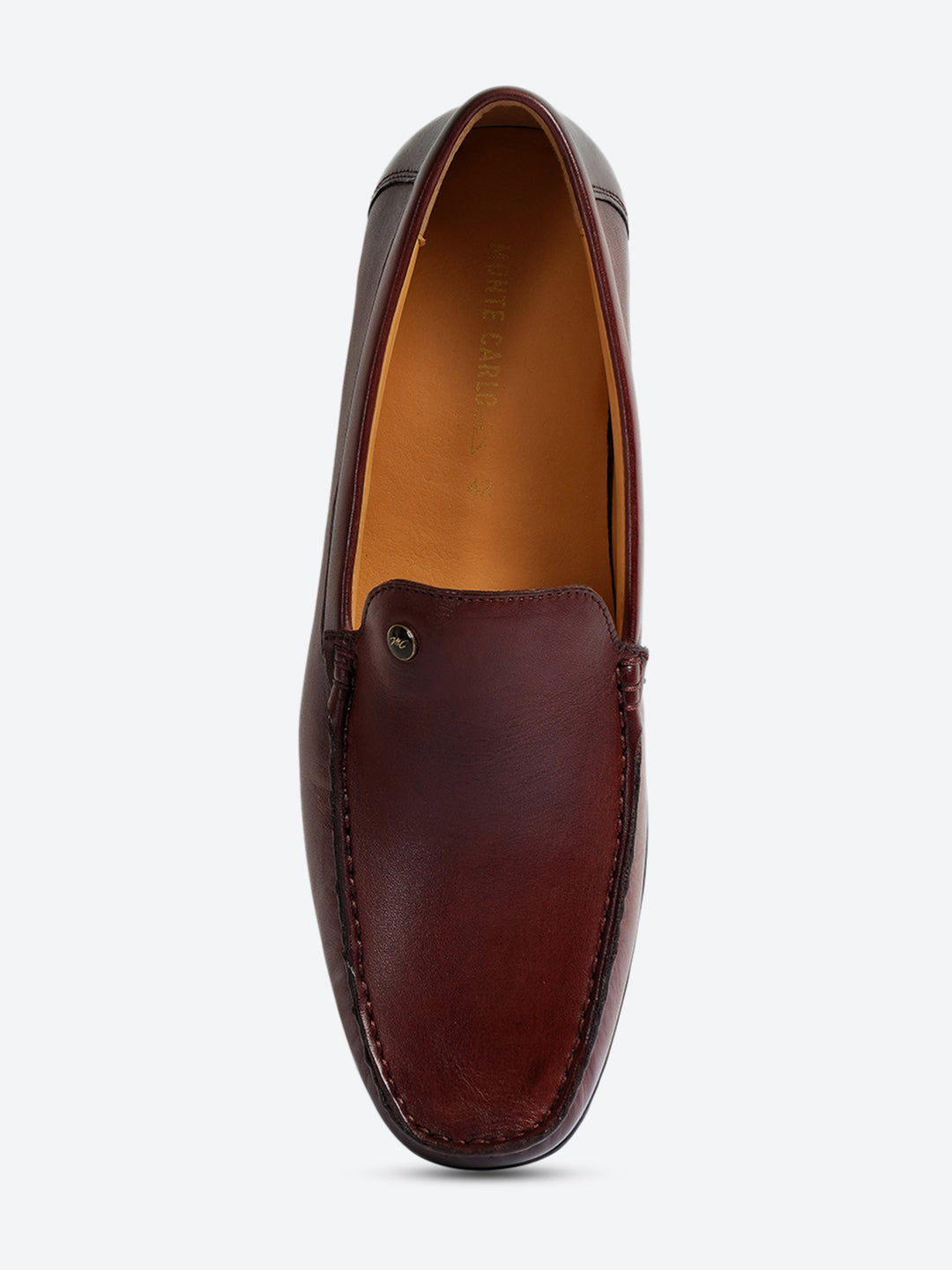 Men Cherry Slip on Genuine Leather Loafers