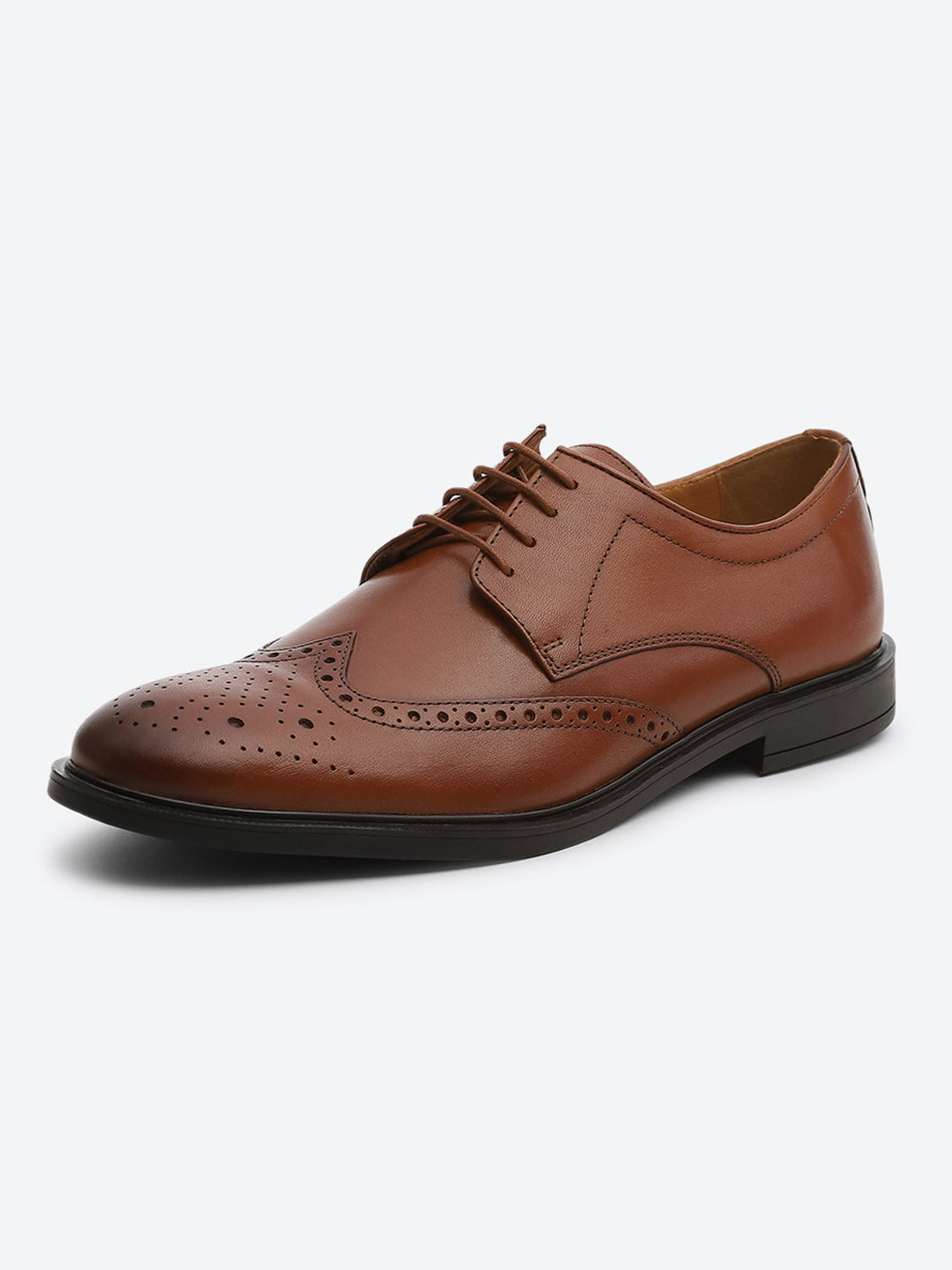 Monte Carlo Tan Formal Brogue Lace Up Shoes for Men