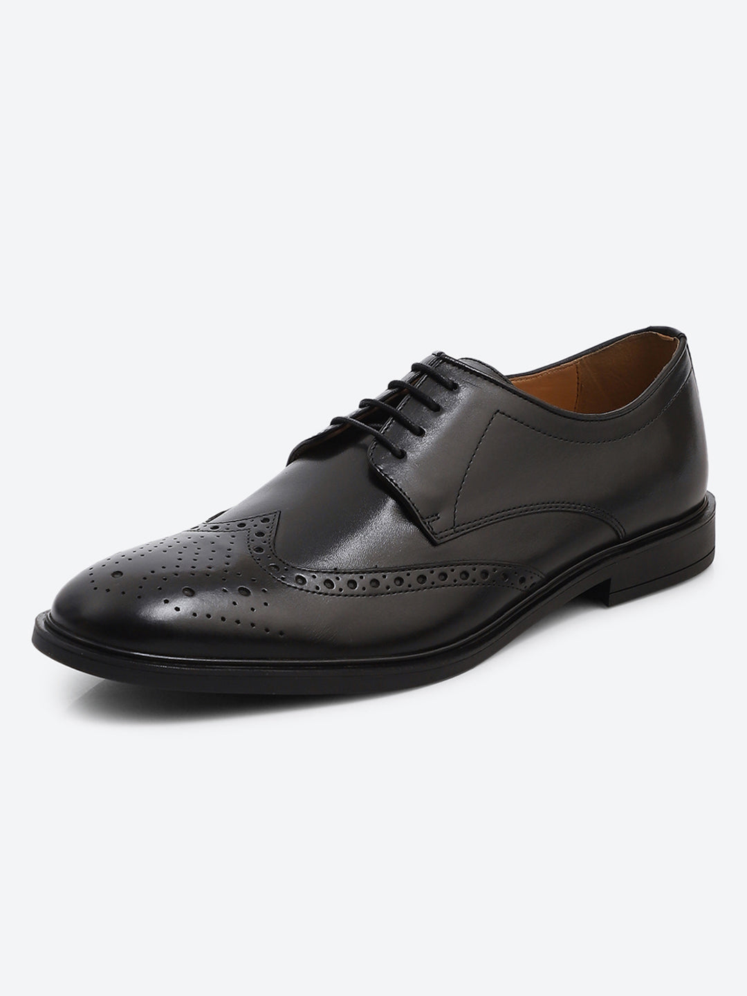 Monte Carlo Black Formal Brogue Lace Up Shoes for Men