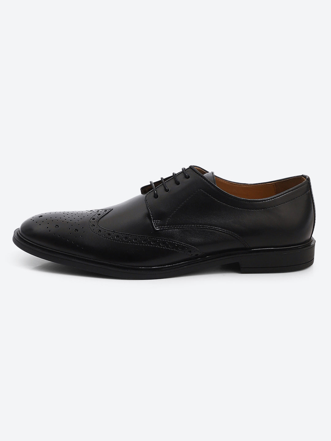 Monte Carlo Black Formal Brogue Lace Up Shoes for Men