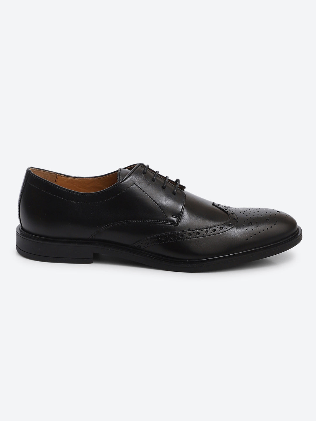Monte Carlo Black Formal Brogue Lace Up Shoes for Men
