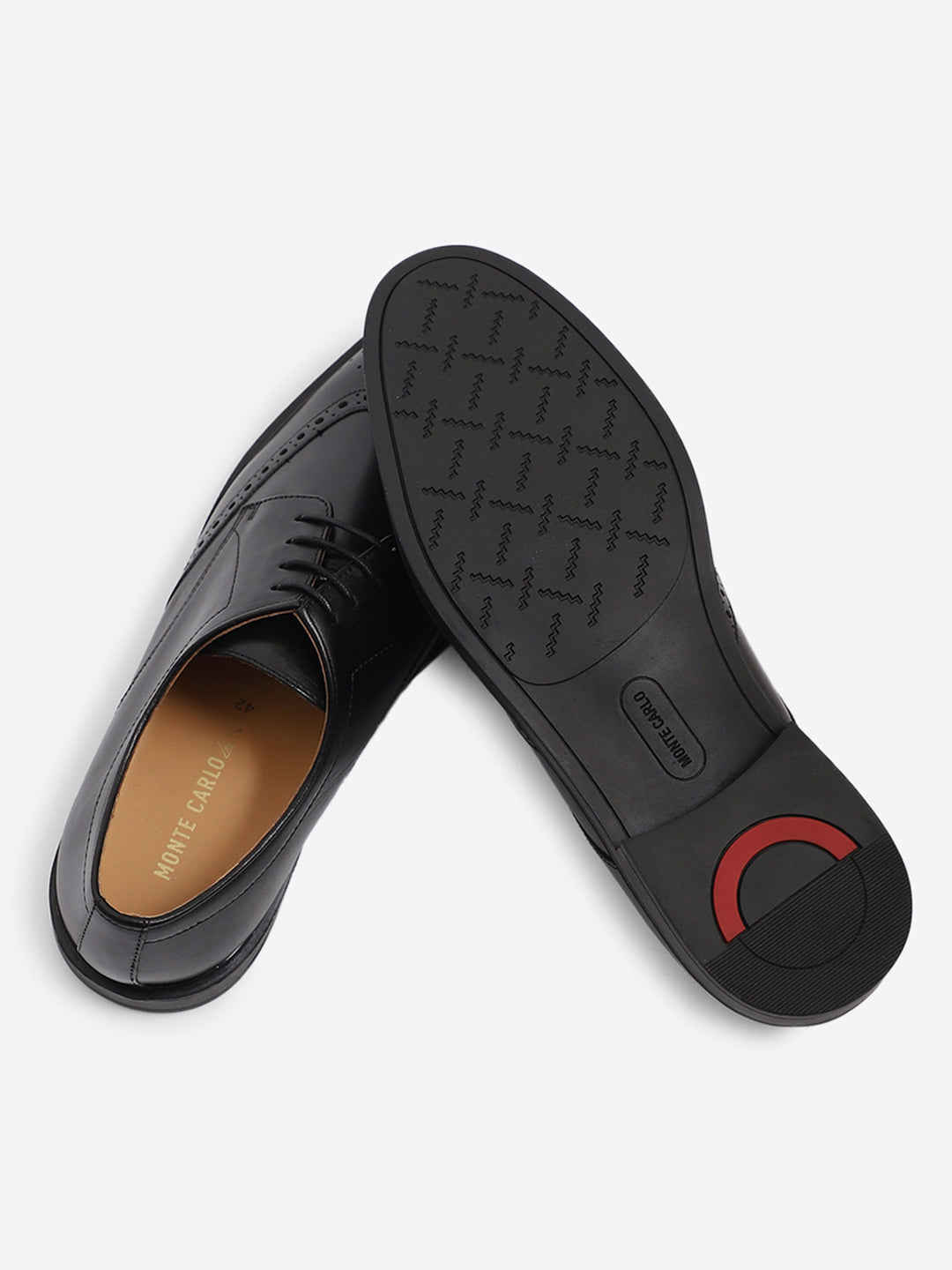 Monte Carlo Black Formal Brogue Lace Up Shoes for Men