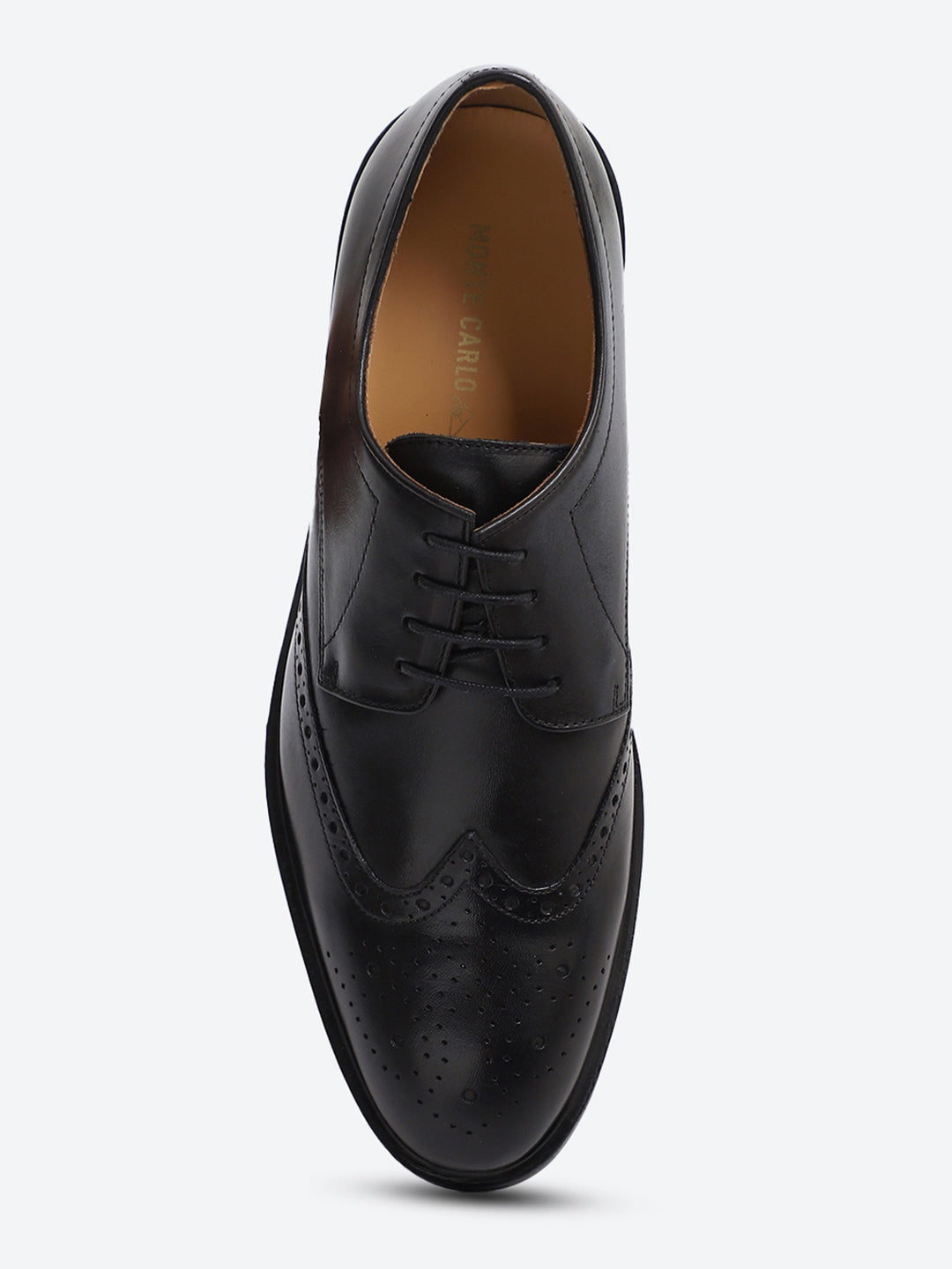 Monte Carlo Black Formal Brogue Lace Up Shoes for Men