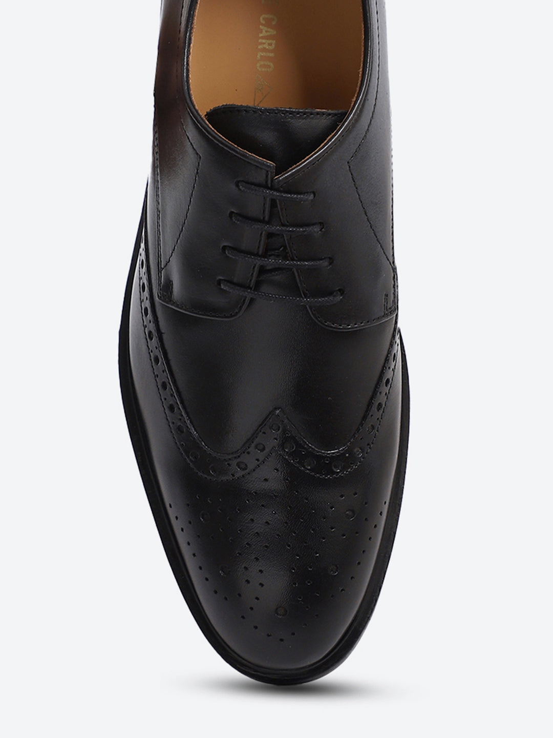 Monte Carlo Black Formal Brogue Lace Up Shoes for Men