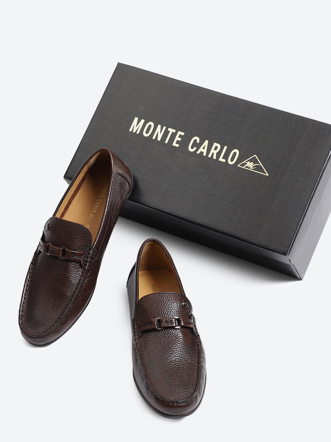 Men Brown Slip on Genuine Leather Loafers