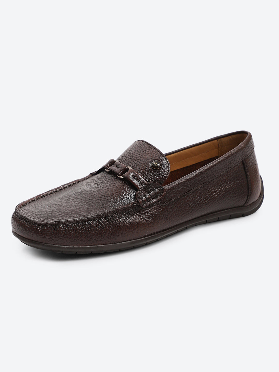 Men Brown Slip on Genuine Leather Loafers