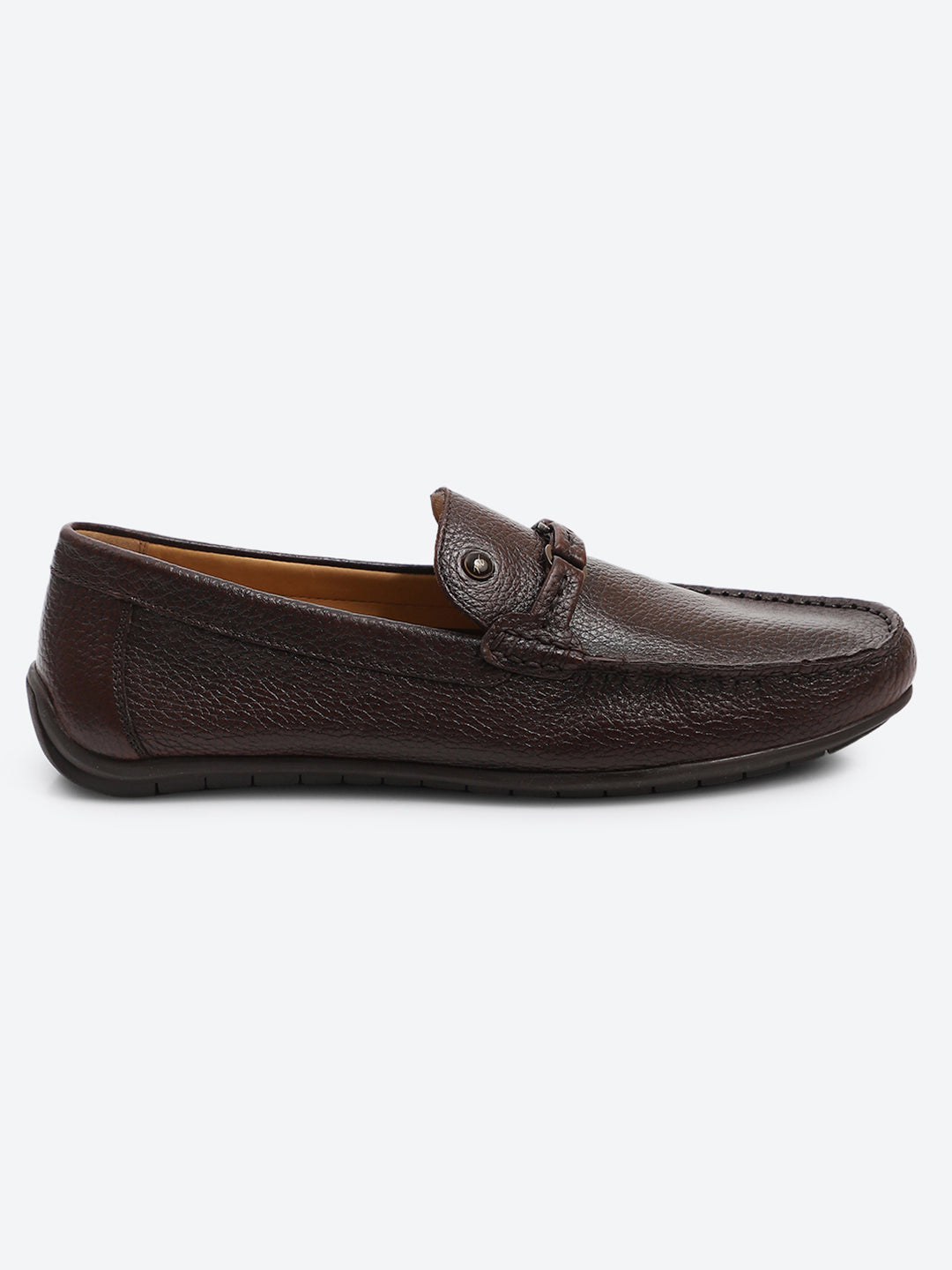 Men Brown Slip on Genuine Leather Loafers