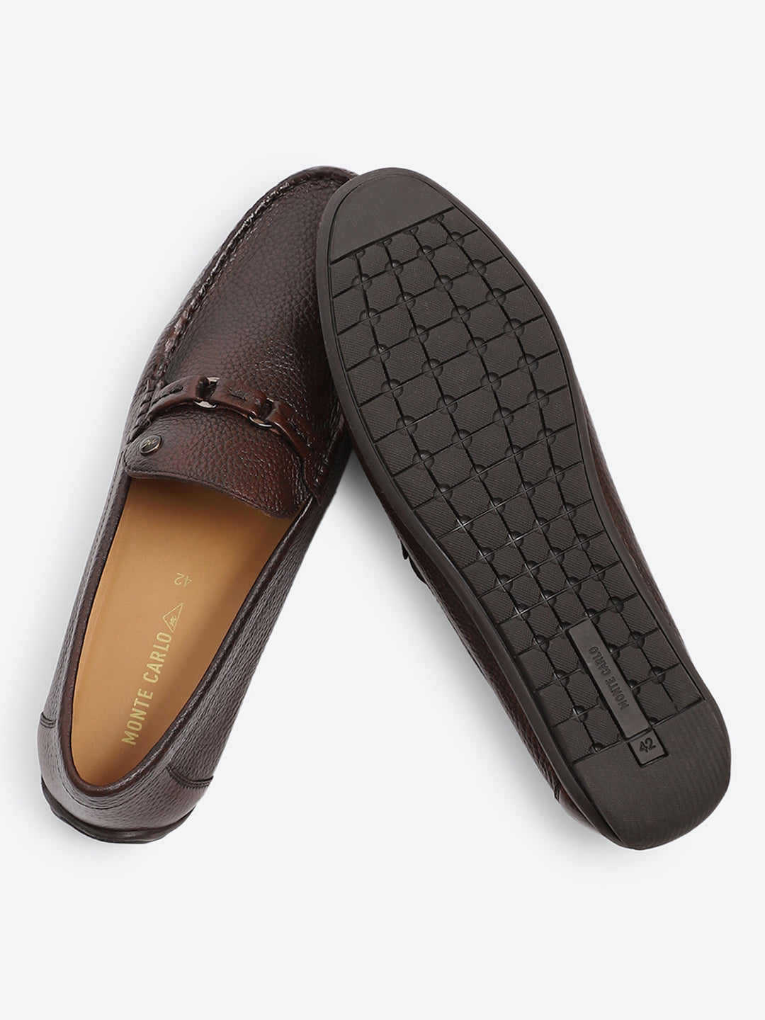 Men Brown Slip on Genuine Leather Loafers