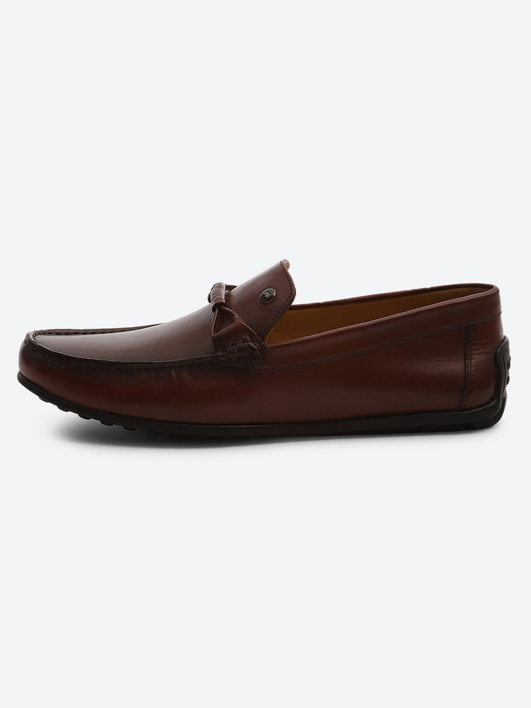 Men Burgundy Slip on Genuine Leather Loafers
