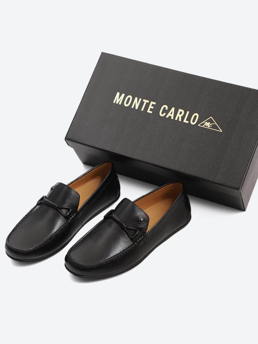 Men Black Slip on Genuine Leather Loafers