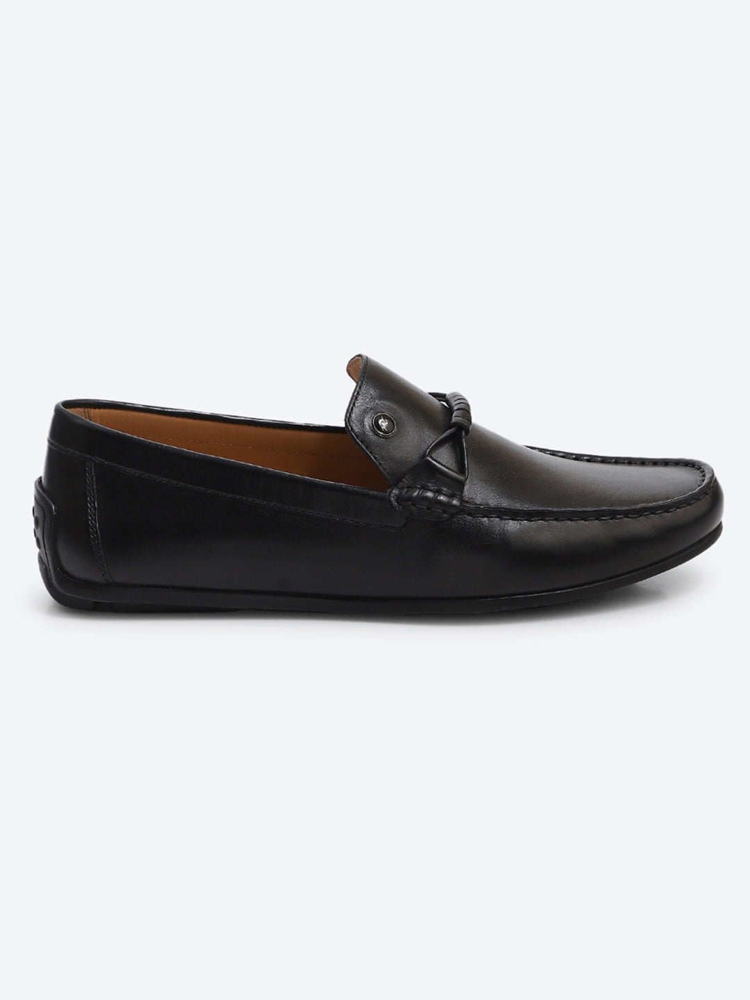 Men Black Slip on Genuine Leather Loafers
