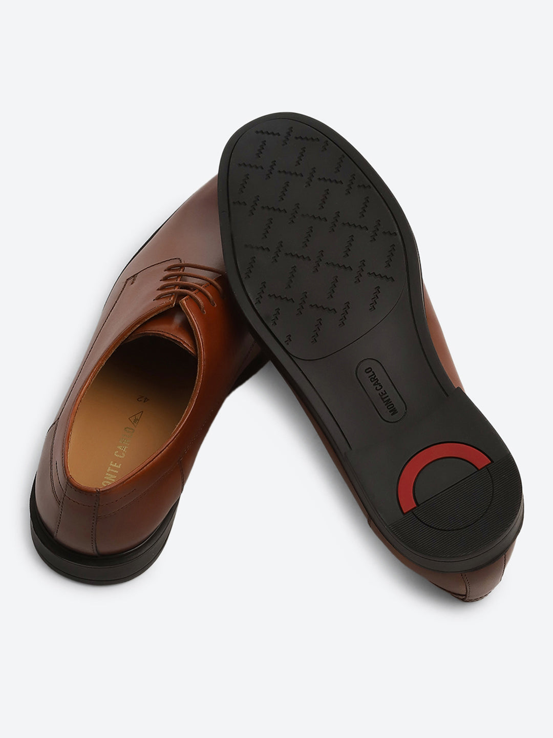 Men Tan Lace Up Genuine Leather Formal Derby