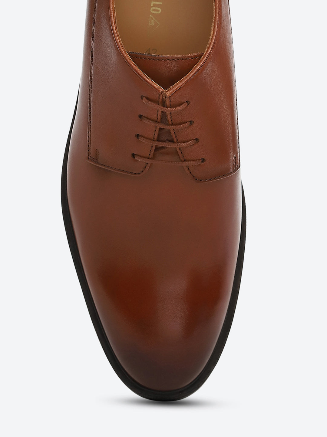 Men Tan Lace Up Genuine Leather Formal Derby