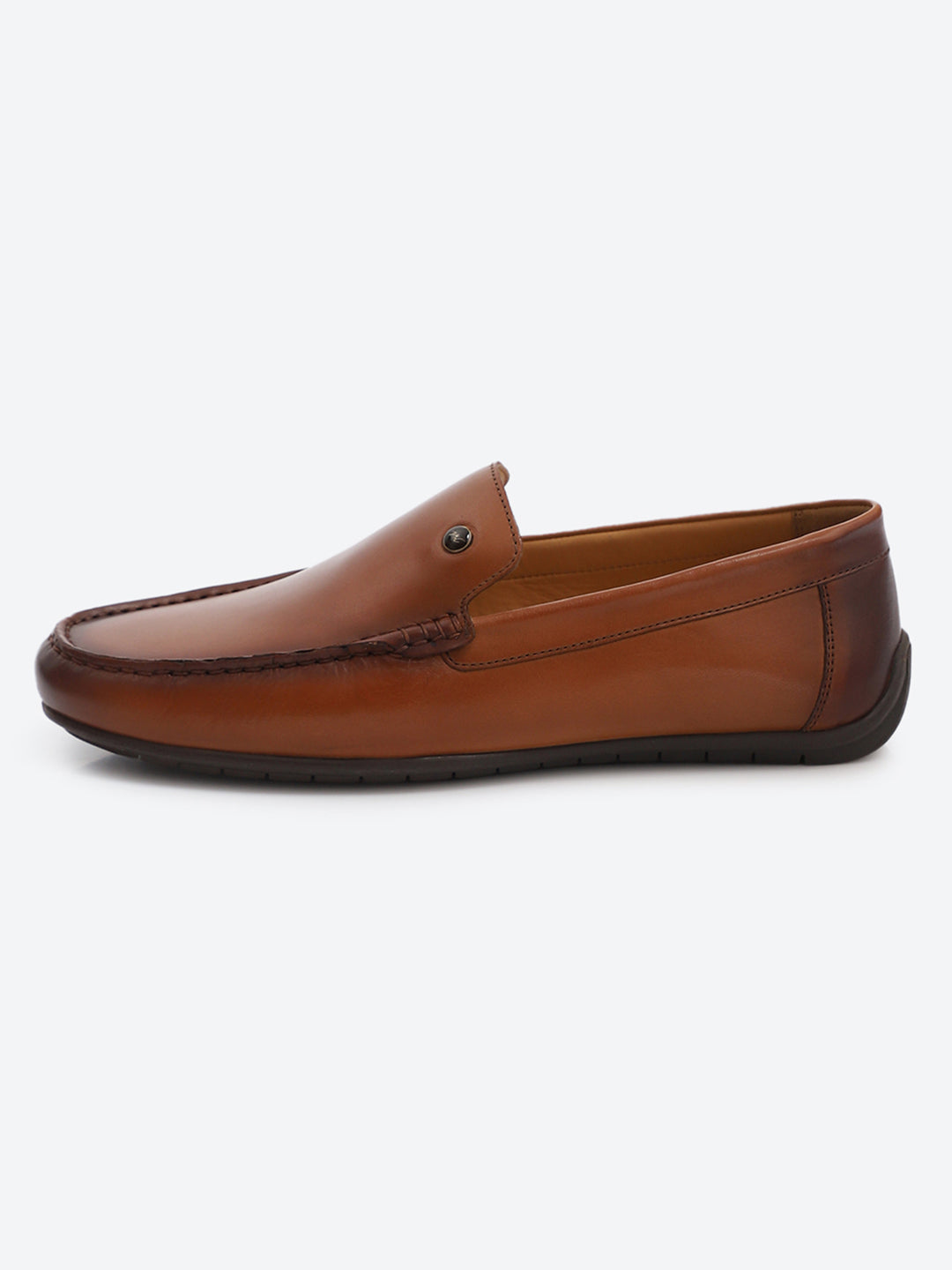 Monte Carlo Tan Casual Slip on Leather Loafers for Men
