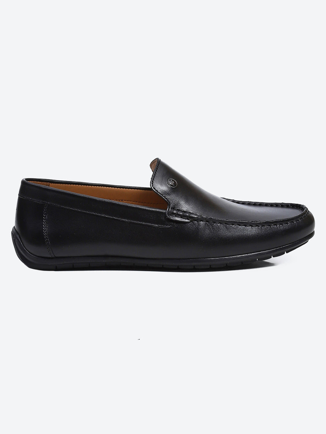 Monte Carlo Black Casual Slip on Leather Loafers for Men